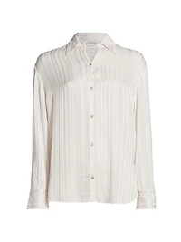 Sheer Stripe Pintuck Blouse