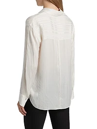 Sheer Stripe Pintuck Blouse