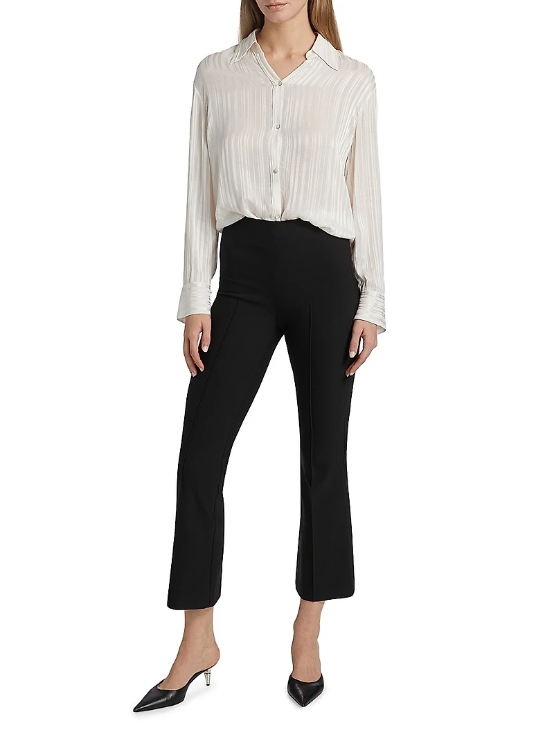 Sheer Stripe Pintuck Blouse