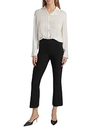 Sheer Stripe Pintuck Blouse