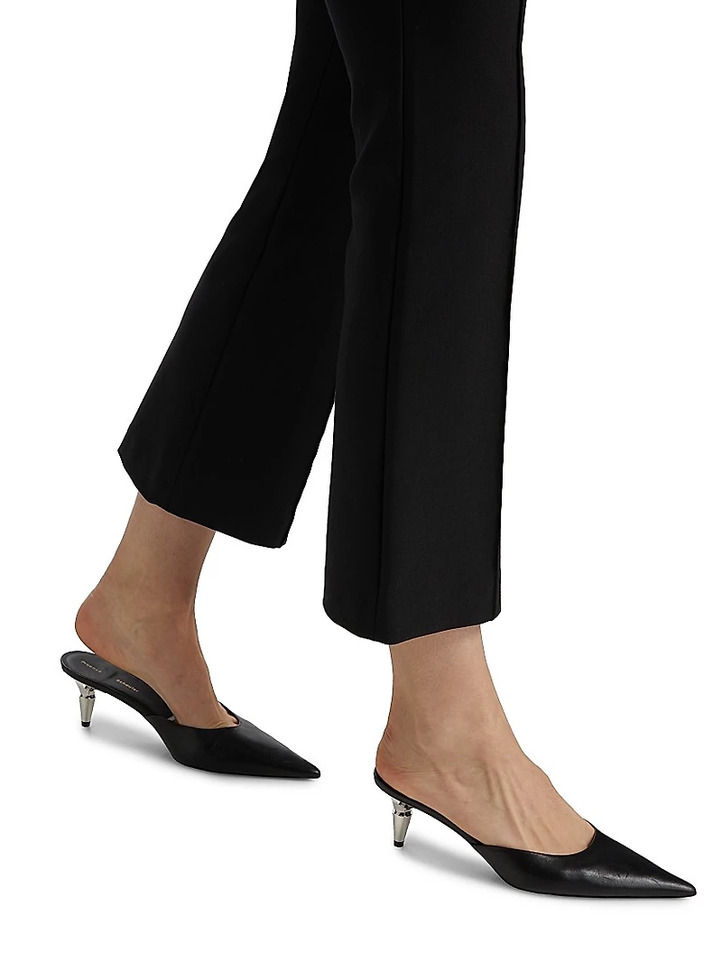 Mid-Rise Pintuck Crop Flare Pants