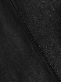 Cropped Flare Stretch-Leather Pants