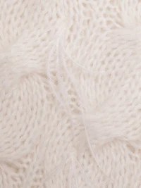 Feather-Embellished Cable-Knit Sweater