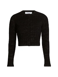 Cashmere Crewneck Crop Cardigan