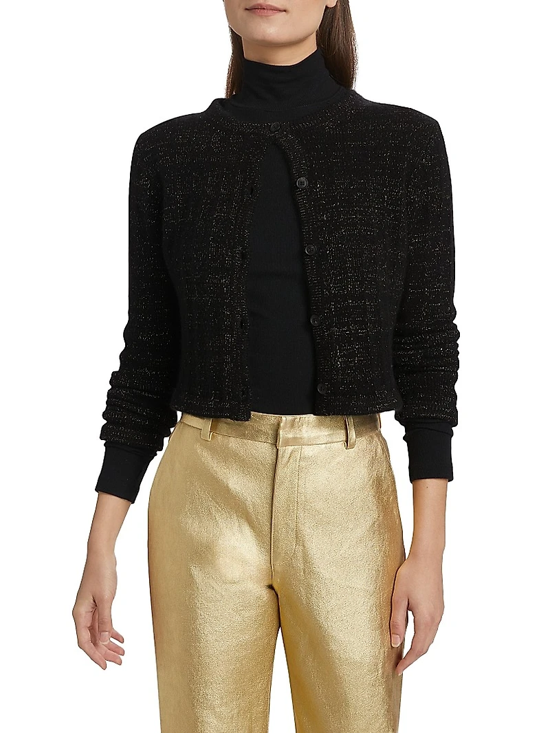 Cashmere Crewneck Crop Cardigan