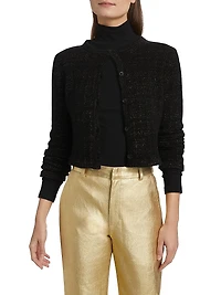 Cashmere Crewneck Crop Cardigan