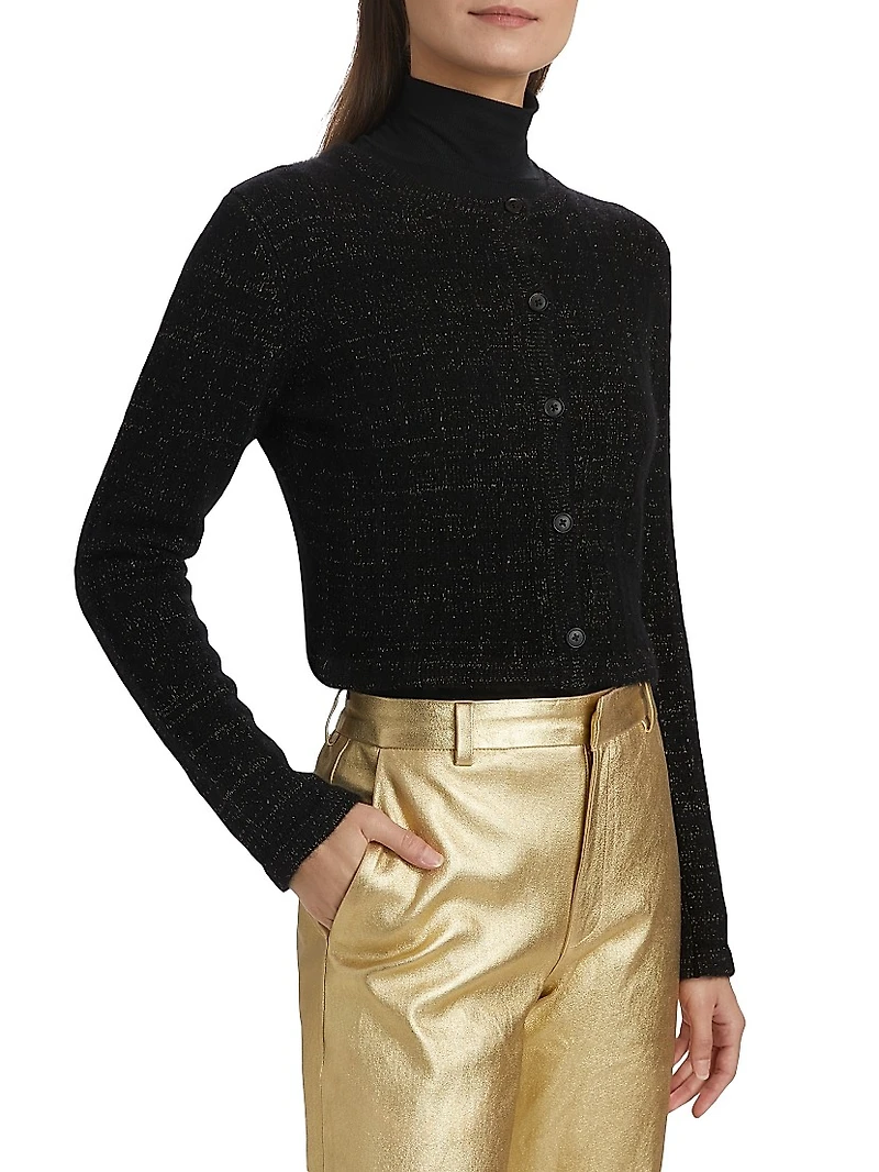 Cashmere Crewneck Crop Cardigan