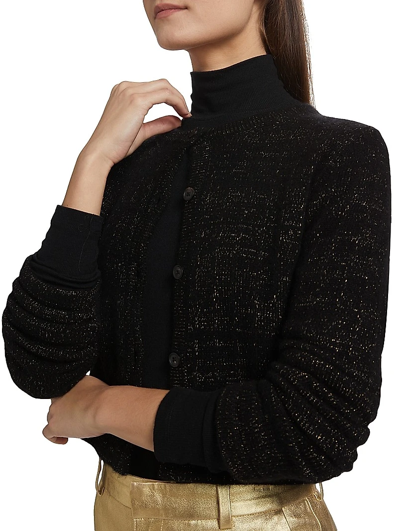 Cashmere Crewneck Crop Cardigan