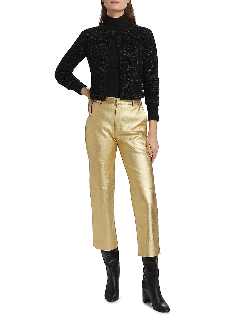 Cashmere Crewneck Crop Cardigan