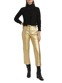 Cashmere Crewneck Crop Cardigan