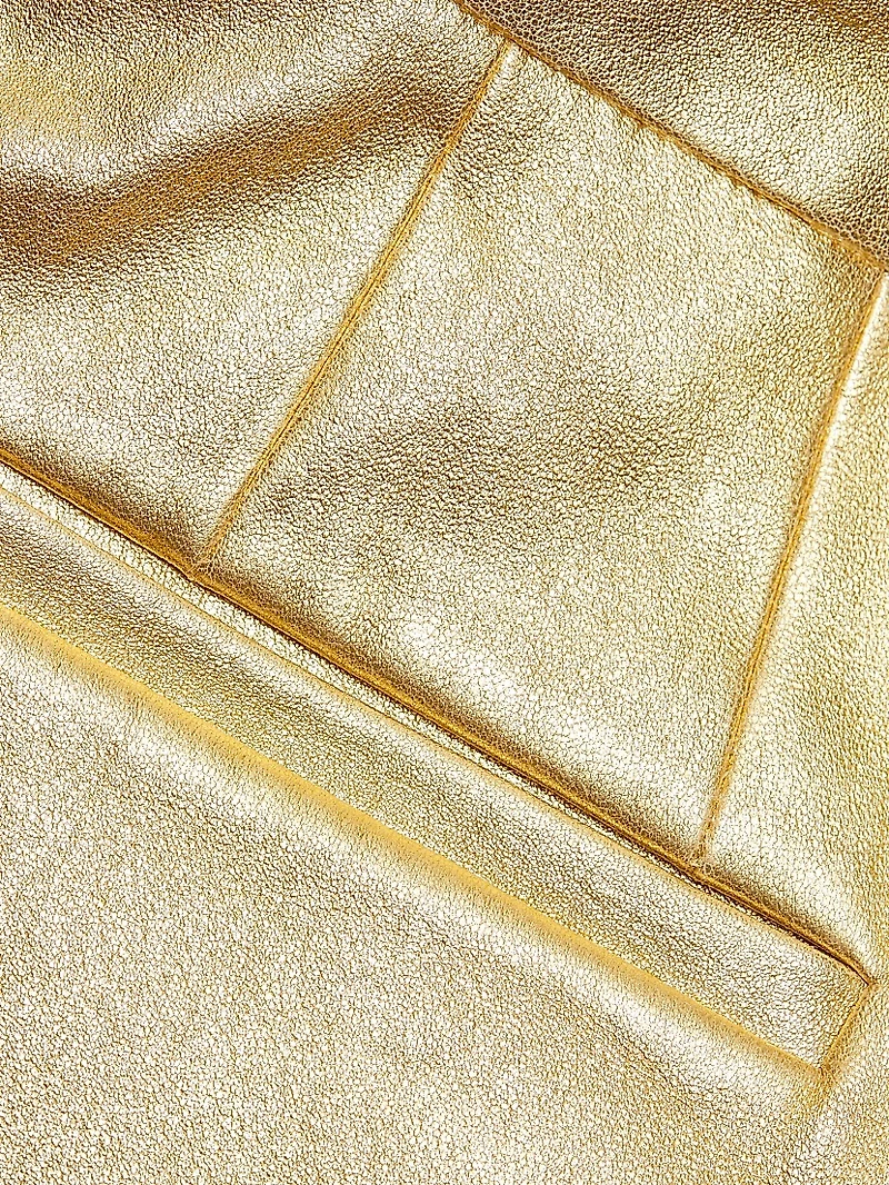 Metallic Leather Crop Pants