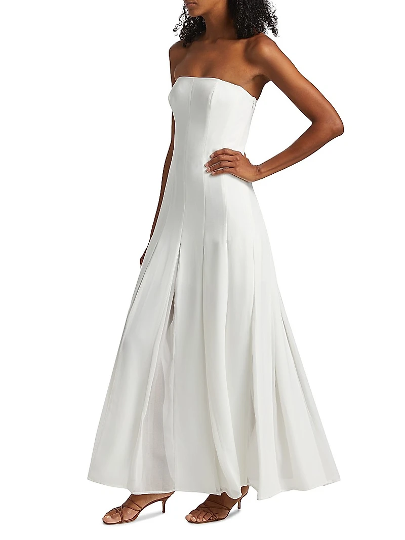 Tavia Strapless Godet Maxi Dress