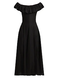 Yara Puff Off-the-Shoulder A-Line Maxi Dress