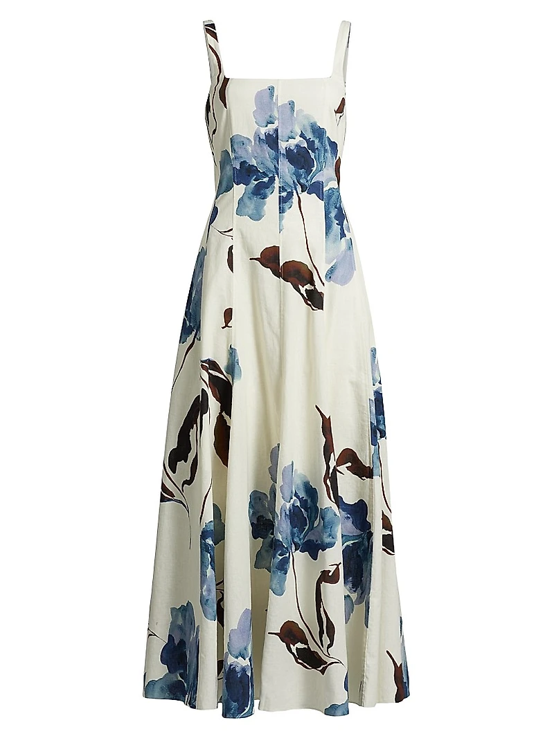 Athena Floral Panelled Sleeveless A-Line Maxi Dress