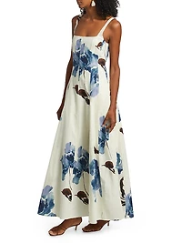 Athena Floral Panelled Sleeveless A-Line Maxi Dress