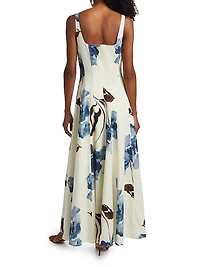 Athena Floral Panelled Sleeveless A-Line Maxi Dress