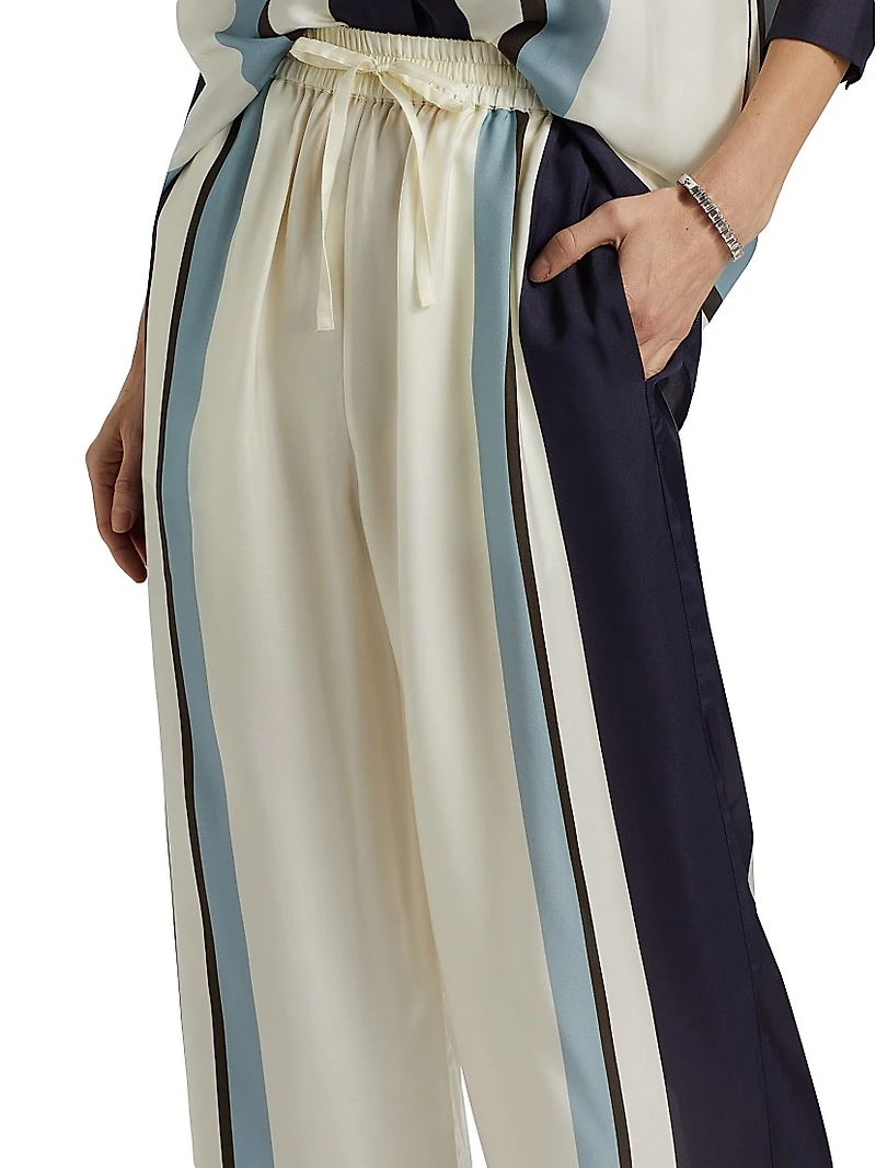 Sandra Printed Silk-Blend Wide-Leg Pants