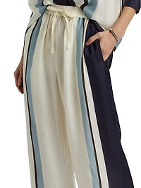 Sandra Printed Silk-Blend Wide-Leg Pants