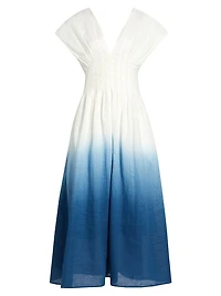 Sonya Pleated Ombré Midi-Dress