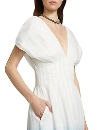 Sonya Pleated Ombré Midi-Dress