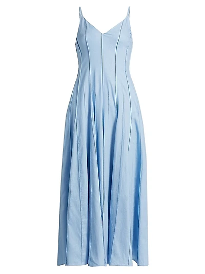 Michah Panelled Cotton A-Line Maxi Dress