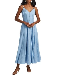 Michah Panelled Cotton A-Line Maxi Dress