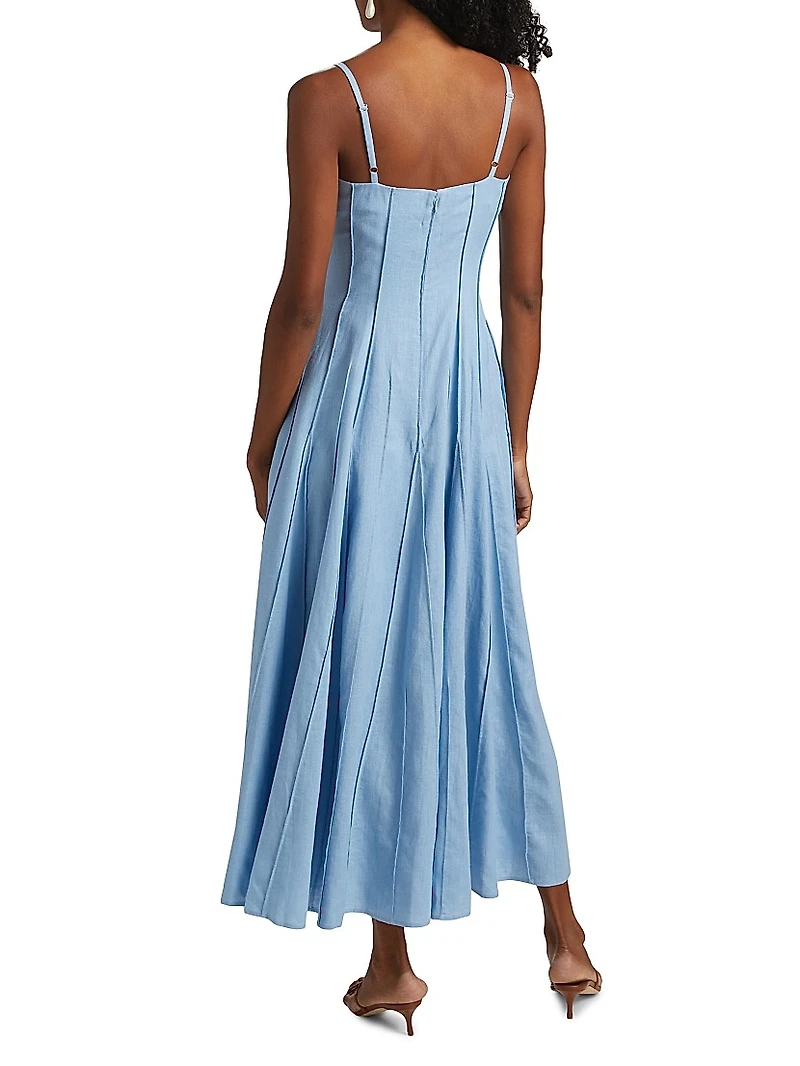 Michah Panelled Cotton A-Line Maxi Dress