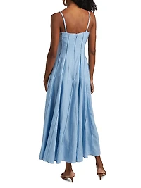 Michah Panelled Cotton A-Line Maxi Dress