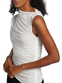 Odila Asymmetric Colorblocked Ruched Maxi Dress