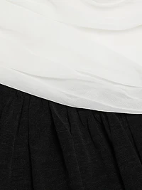 Odila Asymmetric Colorblocked Ruched Maxi Dress