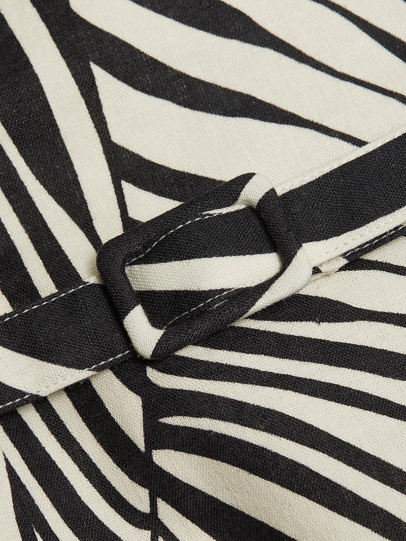 Zoya Hourglass Palm-Print Belted Minidress