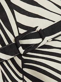 Zoya Hourglass Palm-Print Belted Minidress