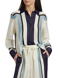 Iris Easy Loose-Fit Printed Silk-Blend Shirt