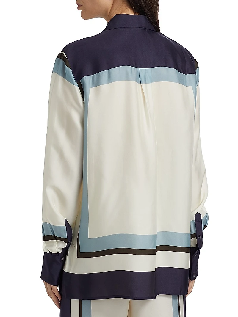 Iris Easy Loose-Fit Printed Silk-Blend Shirt