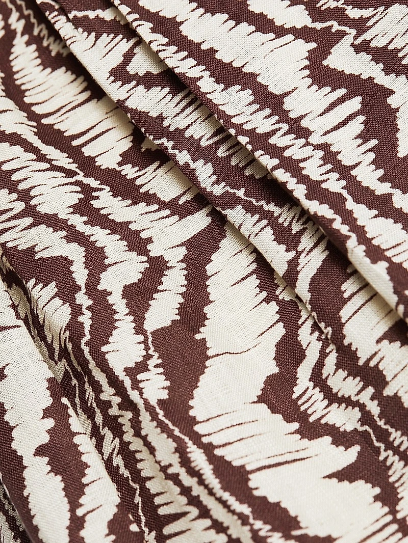 Drenica Drop-Waist Linen Midi-Dress