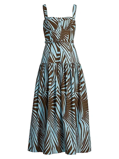Lidia Printed Bustier Drop-Waist Maxi Dress