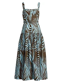 Lidia Printed Bustier Drop-Waist Maxi Dress