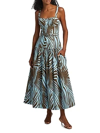 Lidia Printed Bustier Drop-Waist Maxi Dress