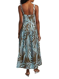 Lidia Printed Bustier Drop-Waist Maxi Dress