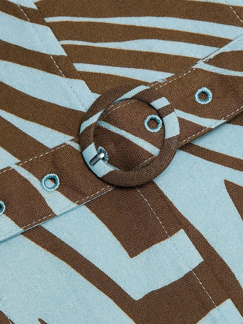 Lidia Printed Bustier Drop-Waist Maxi Dress