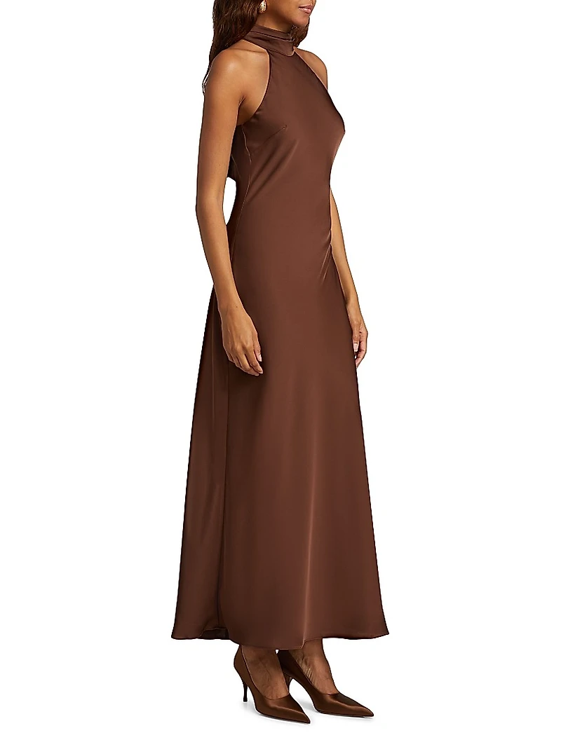 Trina Sateen Sleeveless Maxi Dress
