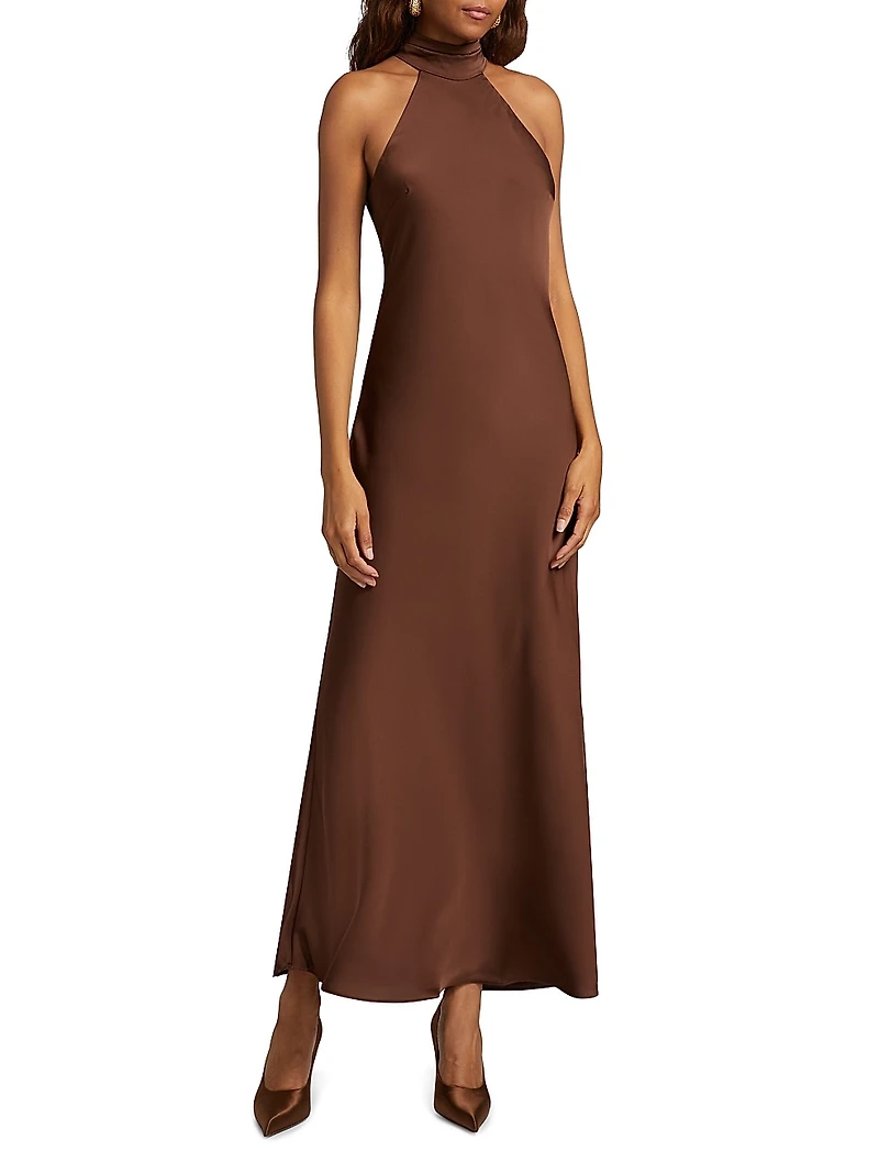 Trina Sateen Sleeveless Maxi Dress