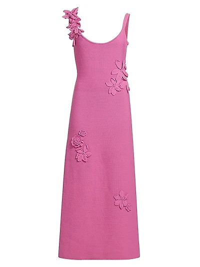 Allegra Floral Appliqué Knit Maxi Dress