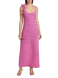 Allegra Floral Appliqué Knit Maxi Dress