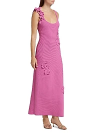 Allegra Floral Appliqué Knit Maxi Dress