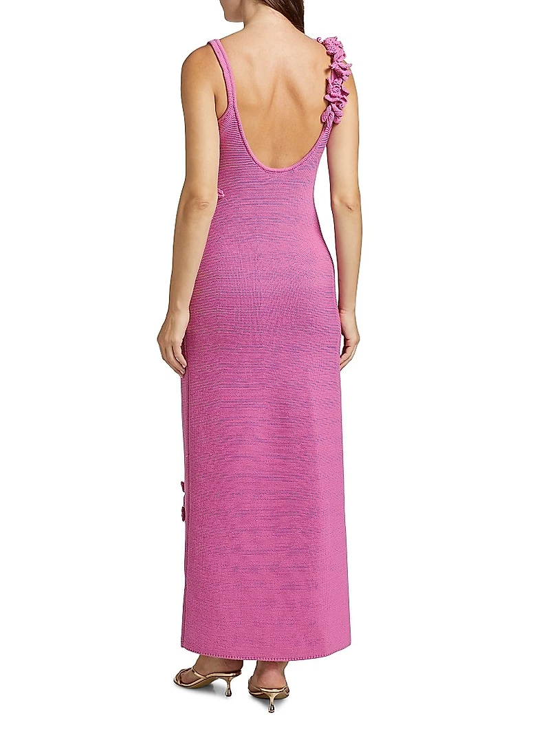 Allegra Floral Appliqué Knit Maxi Dress