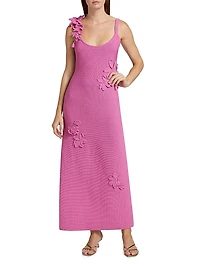 Allegra Floral Appliqué Knit Maxi Dress