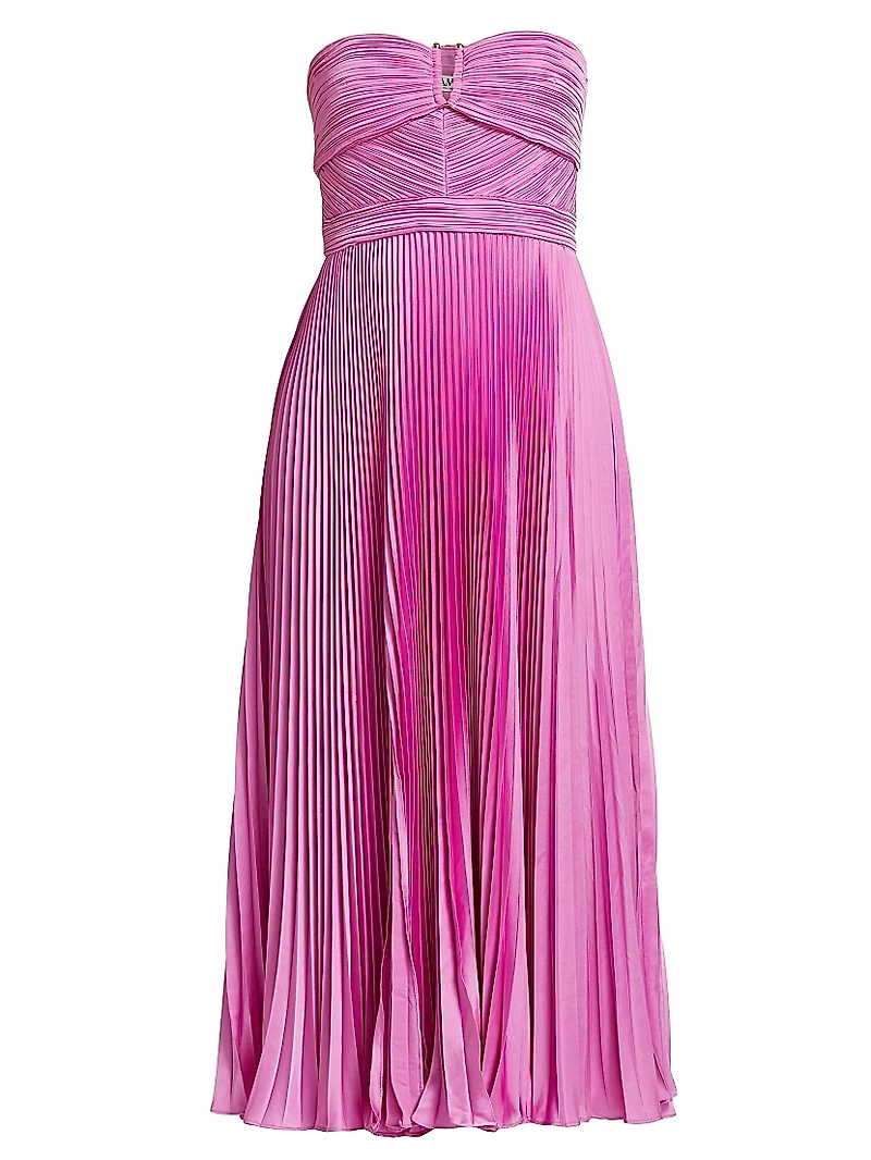Harden Pleated Strapless Midi-Dress