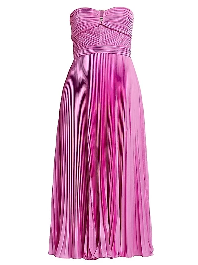 Harden Pleated Strapless Midi-Dress