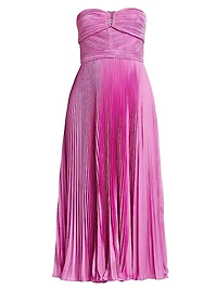 Harden Pleated Strapless Midi-Dress